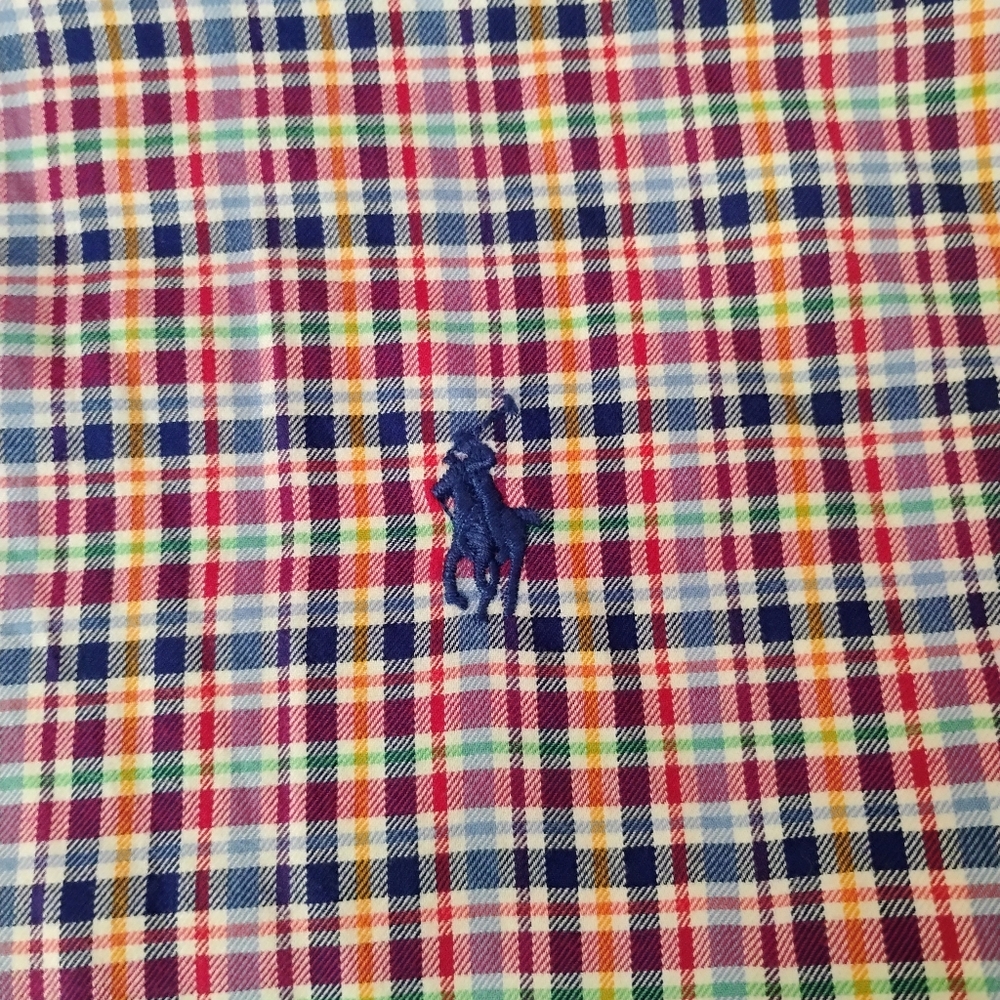Polo Ralph Lauren Long Sleeve‎ Multicolor Plaid Button Up Shirt Mens Large E